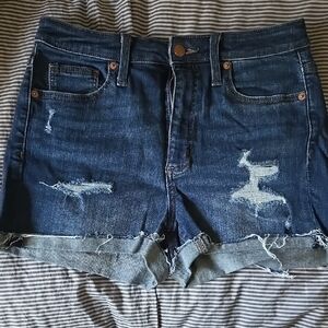 Distressed Denim Shorts